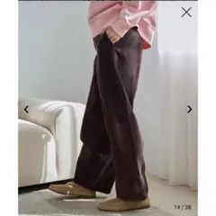 coen バイオウォッシュ コーデュロイ ワイドパンツ L ゆったり