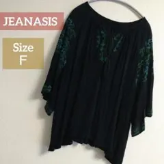 ★JEANASIS★ジーナシス★七分袖ブラウス 刺繍シャツ レーヨン