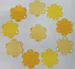 花型 メッセージカード 30枚セット 黄色系 ハンドメイド