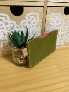 【牛革】ヌメ革シンプルカードケース　定期入れ