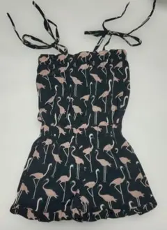 [10%OFF]フラミンゴ柄ノースリーブワンピース(ズボン)