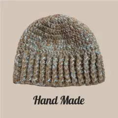 ビーニー ニット帽 クロシェハット クラッシャーハット かぎ編み ハンドメイド