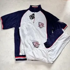 希少タグ付 90s NBA ネッツ パイル セットアップ L Y2K B系のサムネイル