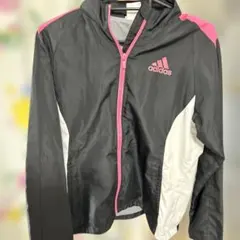 adidas ウィンドブレーカー 黒/ピンク