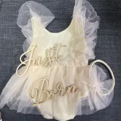 SHEIN 新生児用ドレス　just born 木製バナー　セット