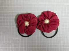 花モチーフ ヘアゴム 2個セット