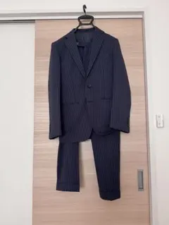紺ストライプ　スーツセットアップ