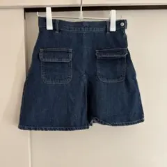 ダークデニム ハーフパンツ フラップポケット付き