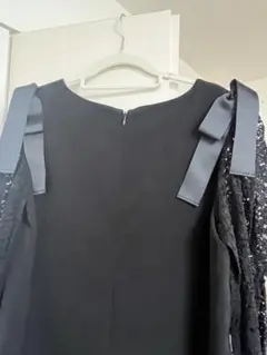 マタニティ　授乳　リボンレースワンピース　ブラック