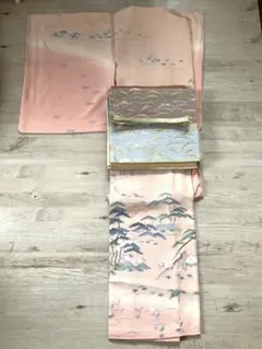 新品未使用】夏の贅沢コーデ 2点セット 紋絽着物（萩）＆ 本麻名古屋帯 