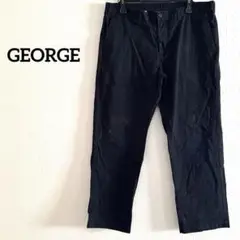 【XL】 GEORGE ジョージ 黒 ブラック チノパン ハーフパンツ メンズ