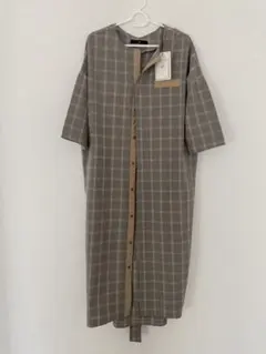 【新品】JOHNBULL スナップボタン　チェック柄　ワンピース　フリーサイズ