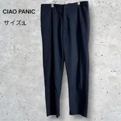 チャオパニック　テーパードパンツ　カジュアル　オフィス　ビジネス　ネイビー　Lのサムネイル