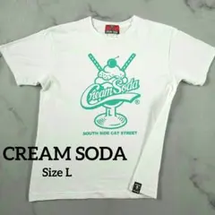 CREAM SODA クリームソーダ Tシャツ Lサイズ ホワイト×グリーンのサムネイル