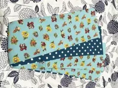 半幅帯/花柄と動物柄/ハンドメイド/ファブリック帯