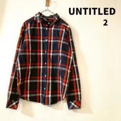 UNTITLED 長袖シャツ サイズ2 黒 レッドチェック