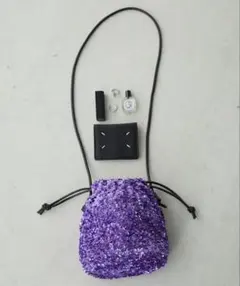 【forksy.】スパンコール巾着バッグ パープル