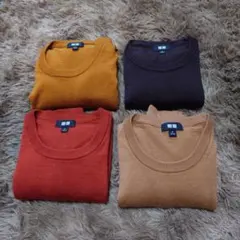UNIQLO　エクストラファインメリノ　クルーネック　4色セット M