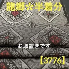 3776】⭐️希少 本場大島紬 龍郷絣（赤） 正絹 半着分ハギレ生地 