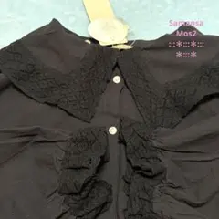 ブラック☆【2WAY】レースBig襟取り外しブラウス ☆ベスト☆ワンピース