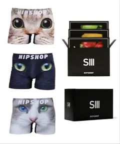 新品⭐︎即日発送⭐︎HIPSHOP ボクサーパンツ 3枚セット Lサイズ　猫のサムネイル