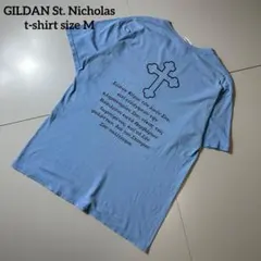 【希少】GILDAN St. Nicholas Tシャツ ライトブルー M