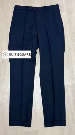新品 THE SUIT COMPANY スラックス ネイビー W80 ウール混のサムネイル