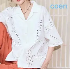【未使用品】coen【スザンヌさんコラボ】Suuエンブロレース半袖シャツのサムネイル