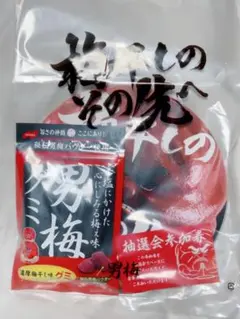 男梅グミ　濃厚梅干し味グミ　オプション：特製うちわのサムネイル