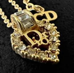 【美品】Christian Dior トロッター　ハート　クリスタル　ネックレス
