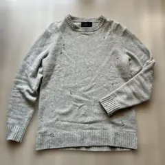 値下げ‼️LOUNGE RIZARD ダメージ加工クルーネックニット