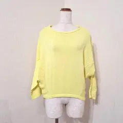 エルベンスドゥ【38】ドルマンスリーブプルオーバー　ニット　イエロー系　オシャレのサムネイル