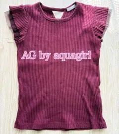 【美品】AG by aquagirl リブカットソー ボルドー 半袖