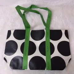 ケイトスペード トートバッグエコバッグ ドット柄 水玉 グリーン リサイクル素材