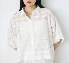 【AZUL BY MOSSY】　レースハーフスリーブシャツのサムネイル