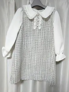 WHIP PARTY フォーマルドレス ホワイト/グレー 110サイズ