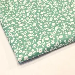 RF5 プリント フラワー コットン100％生地 レトロお花⑤エメラルド 輸入