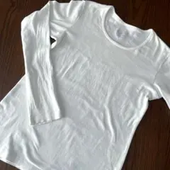無印良品　長袖 Tシャツ ラウンドネック　ホワイト
