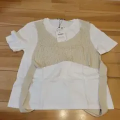 ザラ　Ｔシャツ　ドッキング　ビスチェ　ベスト　新品　ZARAのサムネイル