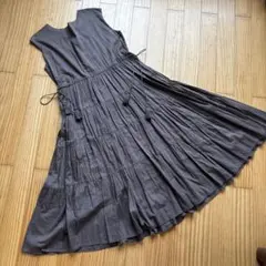 URBAN RESEARCH DOORS ノースリーブロングワンピース ブラウン