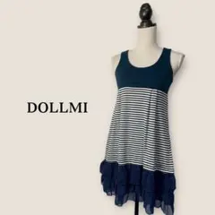 コレクションドミナ/ノースリーブ ボーダー フリル/切替ワンピース