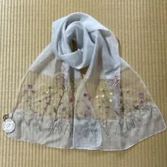 春物　花刺繍　スカーフ　春ストール