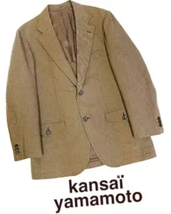 【kansai yamamoto】 ベージュ テーラードジャケットL寸j13