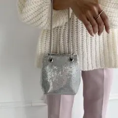 【新品未使用】MYMOOD. シャイニー2WAY巾着ミニショルダーバッグ