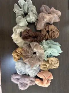 シュシュ 髪留め 12個セット カラフル