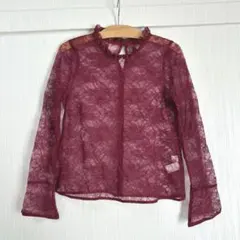 フリルネック シャツ