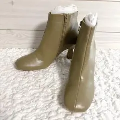 ESPERANZA エスペランサ ラウンドスクエアトゥショートブーツ【L】カーキ