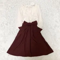PATTERN fiona ドッキングワンピース　ウエストリボン　ビジュー