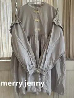 メリージェニー　チャイナギャザーワンピースF グレー
