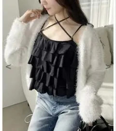 NICE CLAUP ホルター付きフリルキャミソールのサムネイル